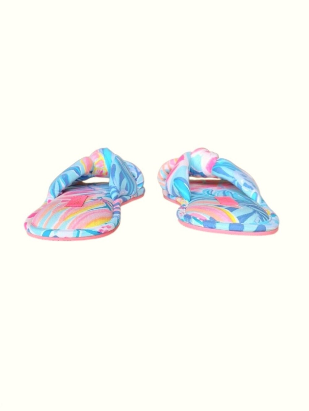 Lilly Pulitzer Harte Bow Tropical Print Slippers Bow Slide House Shoes 9 - Picture 6 of 8
